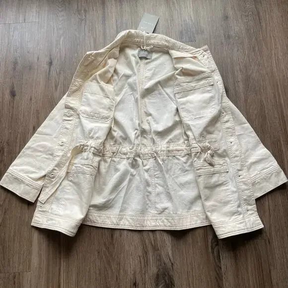 Everlane The Cinchable Chore Jacket Women's S Bone Inner Drawstring Pockets - Picture 4 of 11